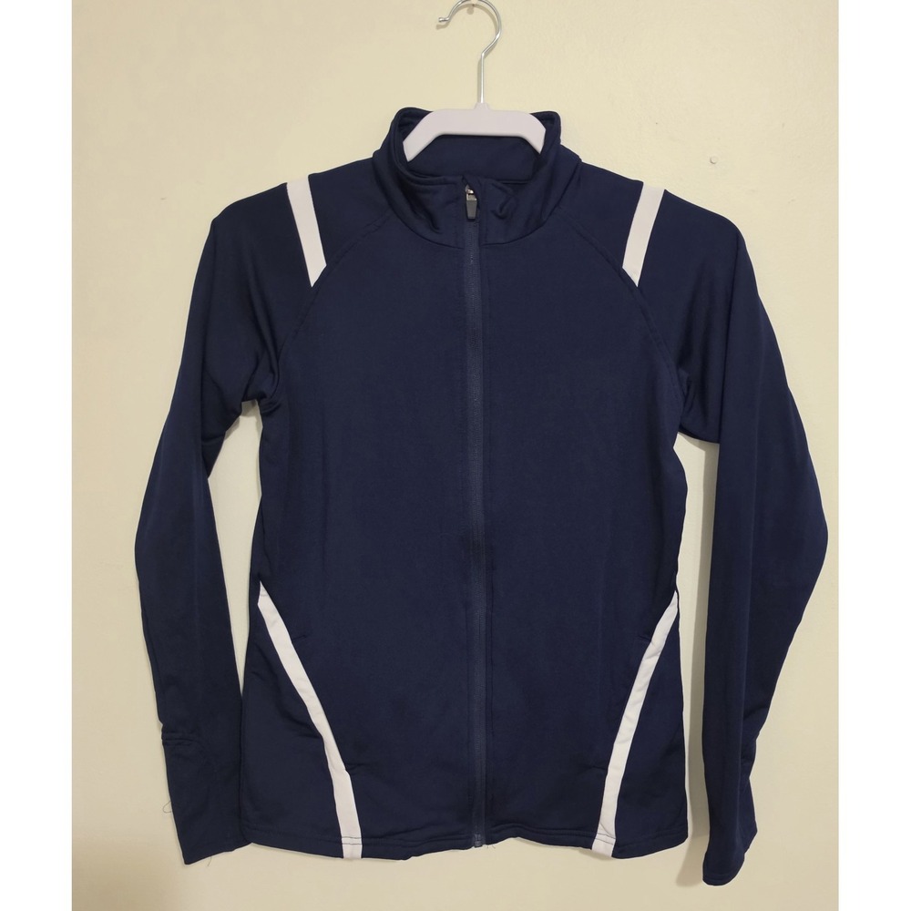 Augusta Sportswear Track Jacket Ladies S Navy Blue ICE Rhinestone Full Zip